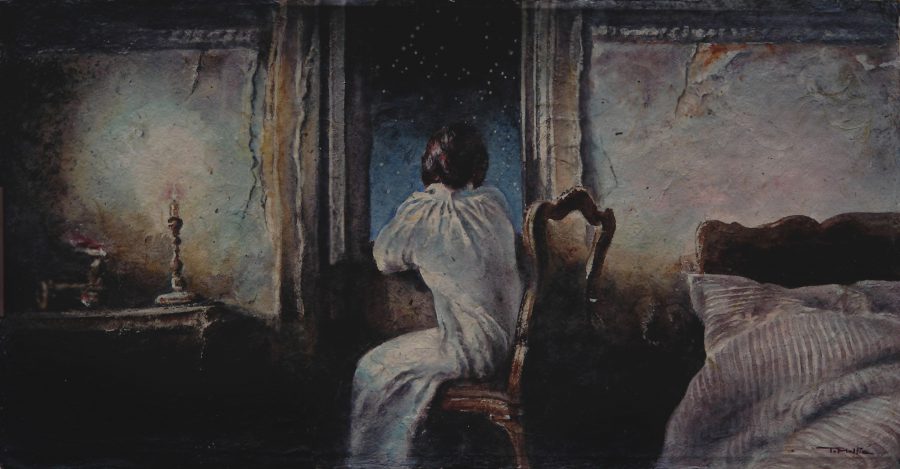 The Dark Night, 55 x 106 cm, Mixed Media