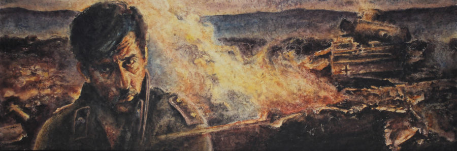 Kommandant, 77 x 229 cm, Mixed Media