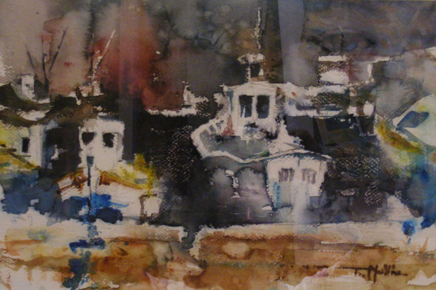 Fishing Boats, 34 x 51 cm, Watercolour