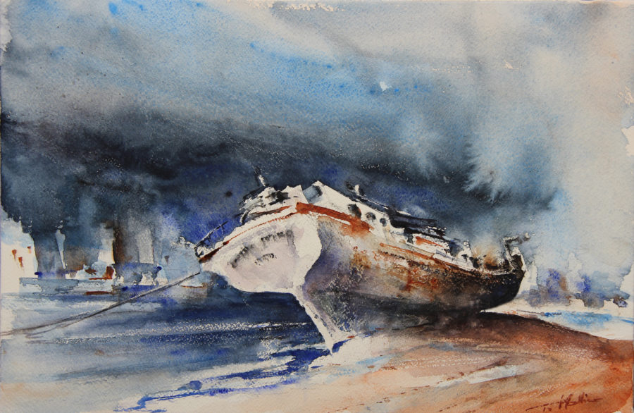 Sand Bank, 33 x 51 cm, Watercolour