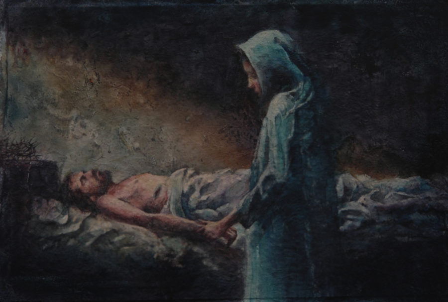 Pieta, 54 x 80 cm, Mixed Media