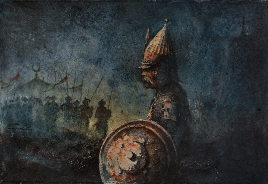 Ottoman Sipahi, 55 x 80 cm, Mixed Media