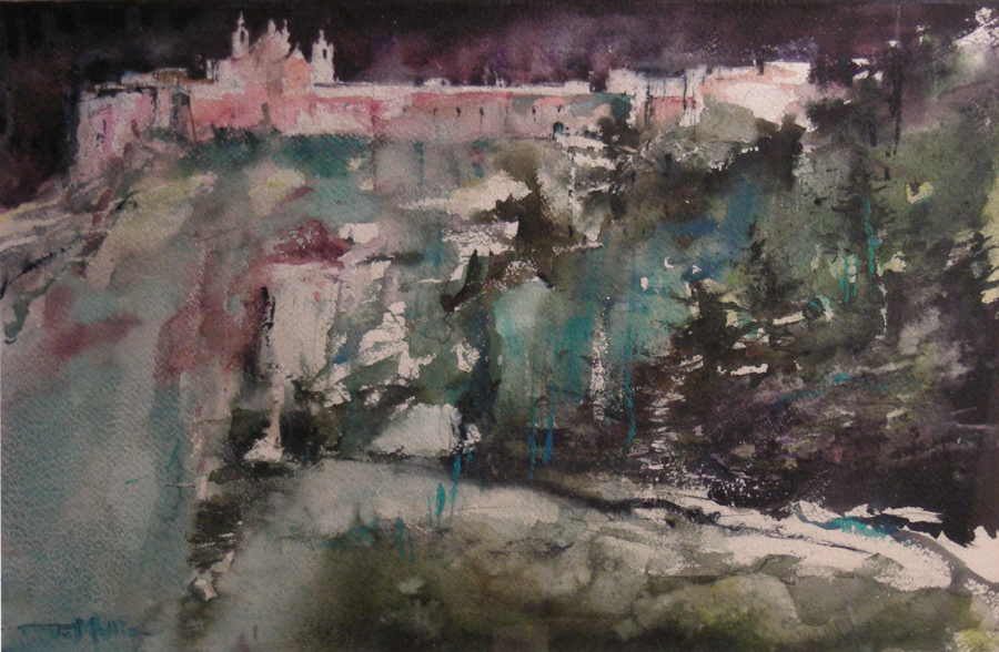 Mdina Perspectivea, 33 x 51 cm, Watercolour