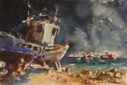 Salty Relic, 33 x 51 cm, Watercolour