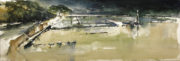 Salina Salt Pans, 25 x 70 cm, Watercolour